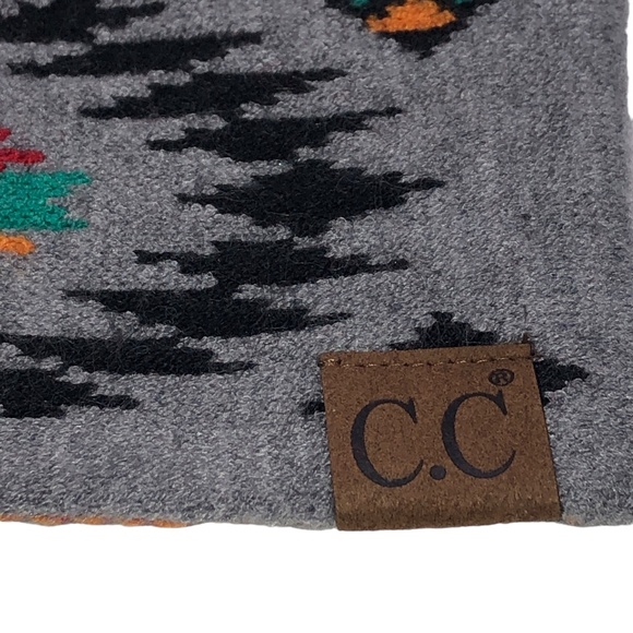 LIGHT GREY Southwestern Aztec Print Winter Ear Warmers Knit Headbands HeadWrap - Picture 8 of 8